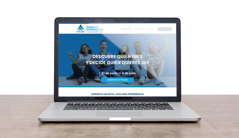 CEU Universidad · Exploria: Concepto, naming, identidad y diseño web para un programa de verano universitario.